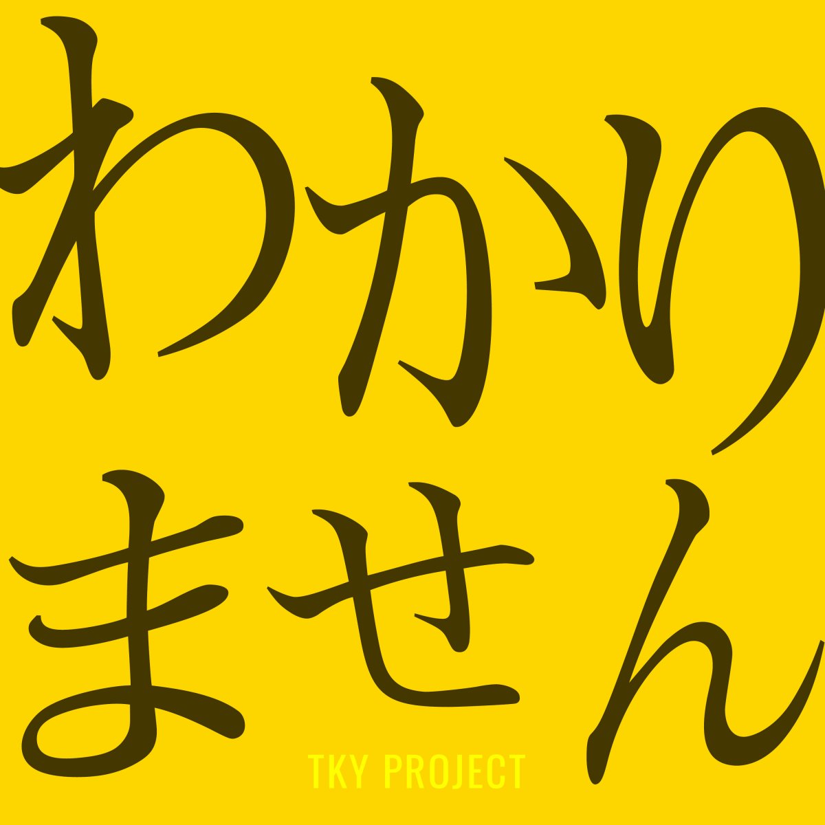 TKY Project 8/11発売 『わかりません』　予約サイト